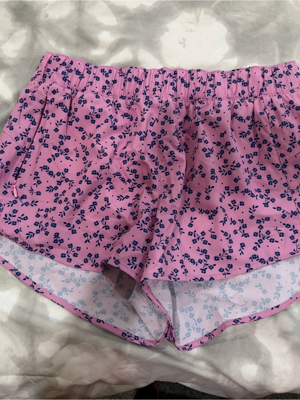 Old Navy Pink Shorts with Navy Floral Lining